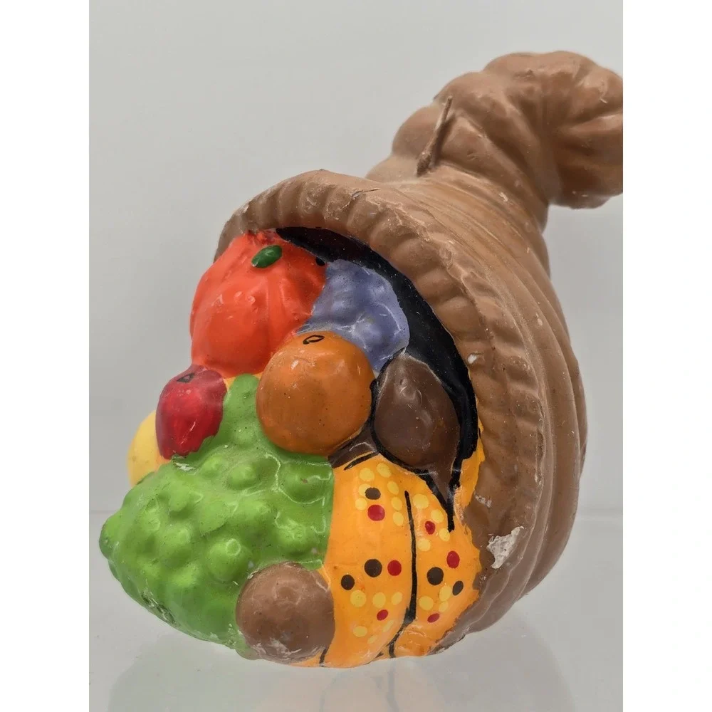 3 Lot VTG Cornucopia Thanksgiving Candle 4